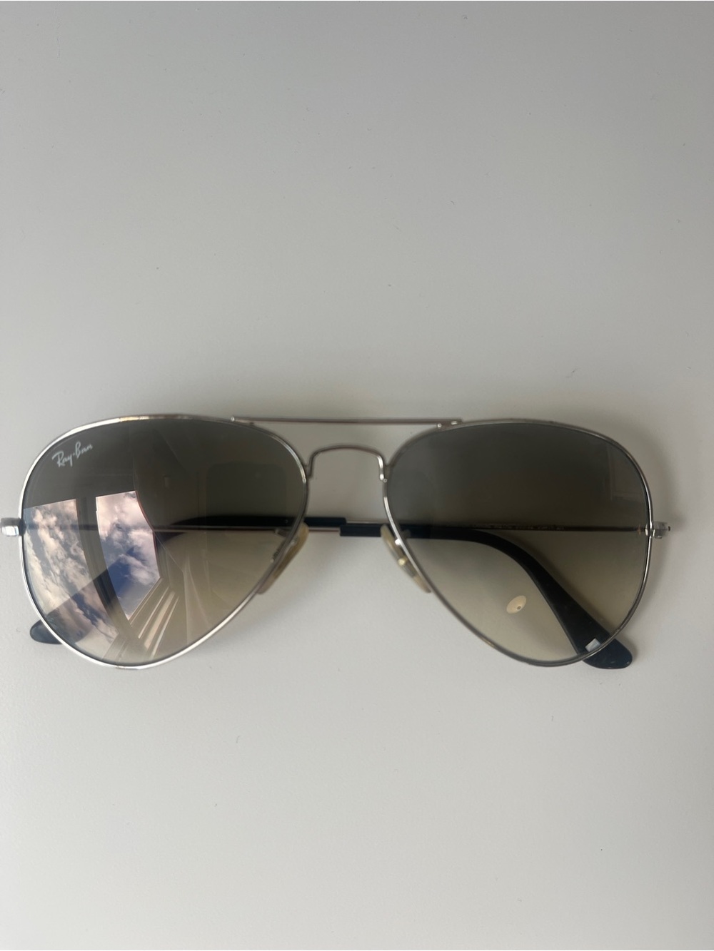 Ray-Ban Silver Frame Sunglasses with Brown Gradient Lenses